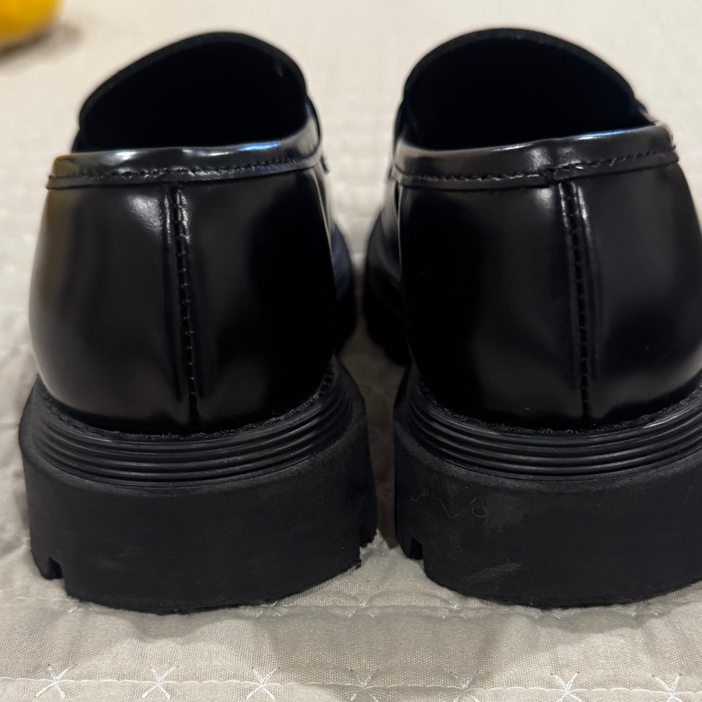 Gallucci Girls Black Leather Penny Loafers size 31 - Picture 4 of 5